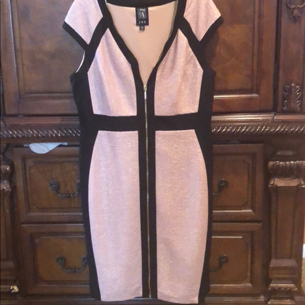 JAX Pink, black and gold flecked dress